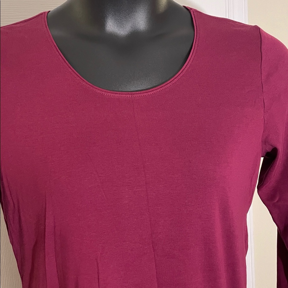 J. Jill Deep Red Pima Cotton Peru LS Top L